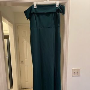 green off the shoulder dress